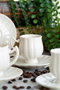 Hermia Lale 12 Juego de tazas de café de 12 piezas en porcelana blanca
